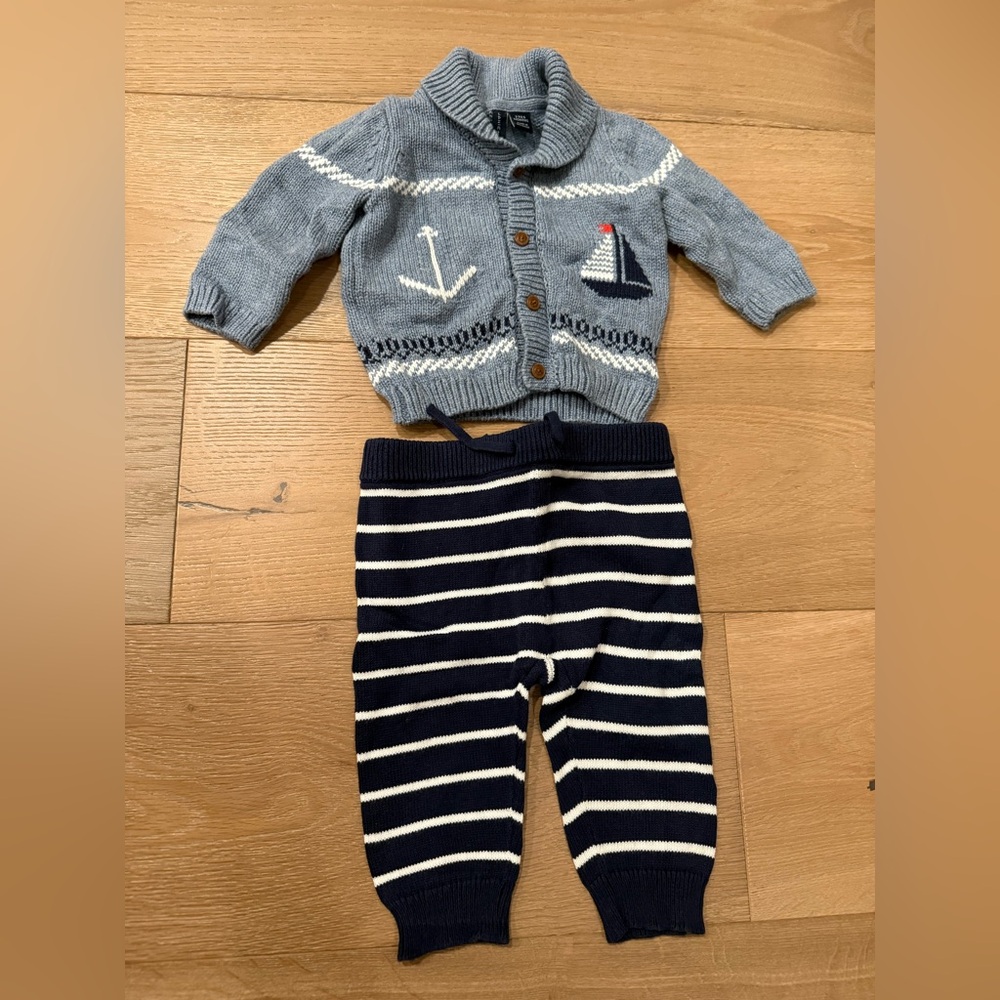 3-6 Month Boys Janie and Jack Sweater Outfit